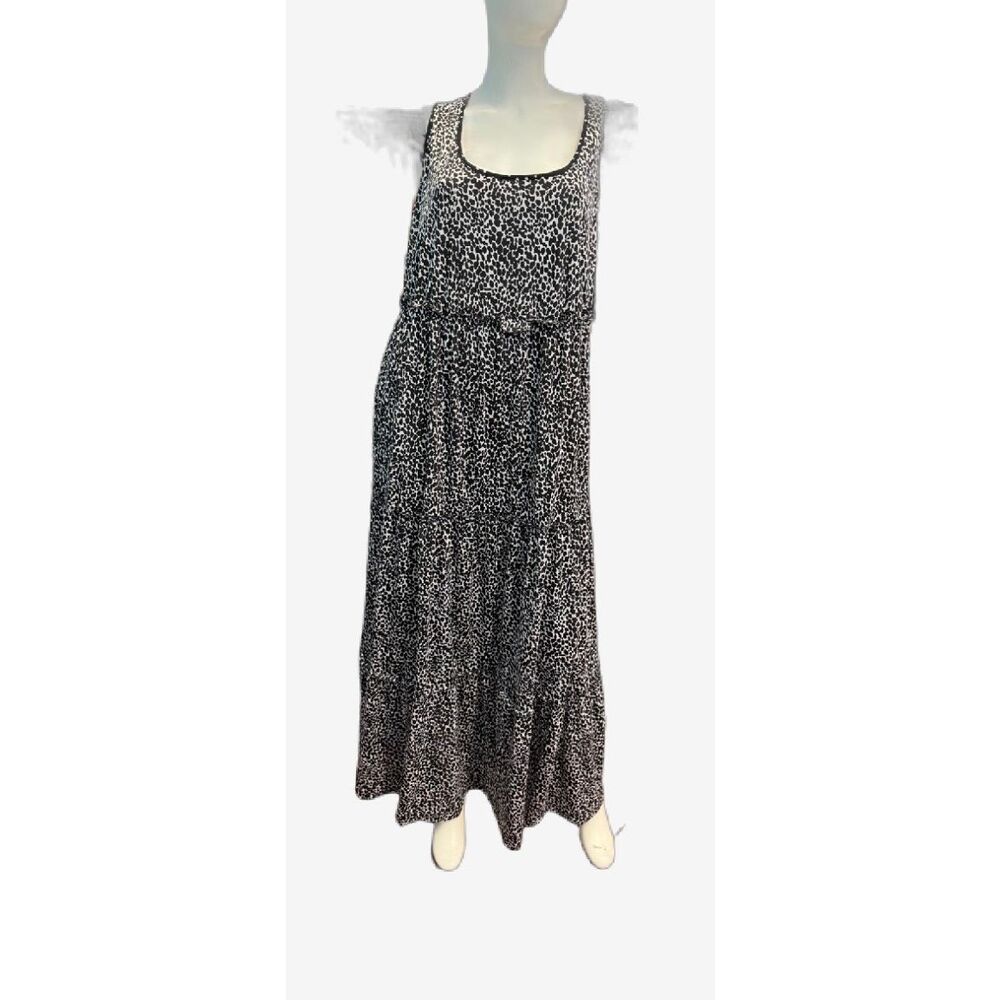 NY Collection Animal Print Tiered Sleeveless Maxi Dress Women’s Plus Size 3X NEW - Picture 3 of 7